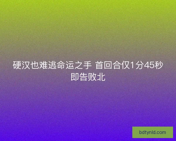 硬汉也难逃命运之手 首回合仅1分45秒即告败北