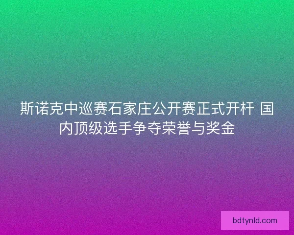 斯诺克中巡赛石家庄公开赛正式开杆 国内顶级选手争夺荣誉与奖金
