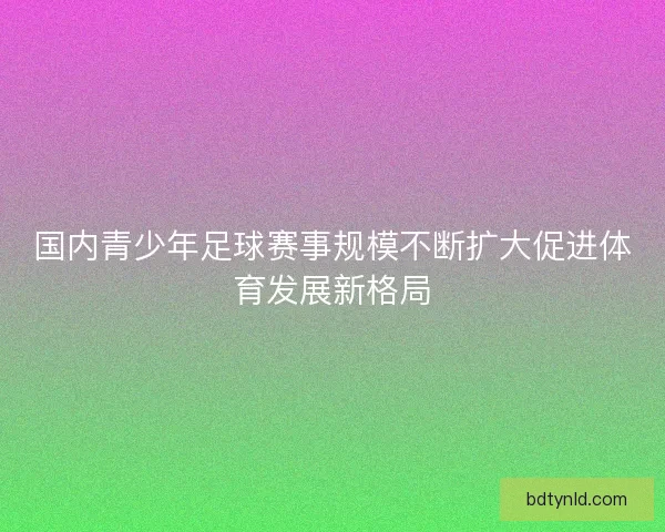 国内青少年足球赛事规模不断扩大促进体育发展新格局