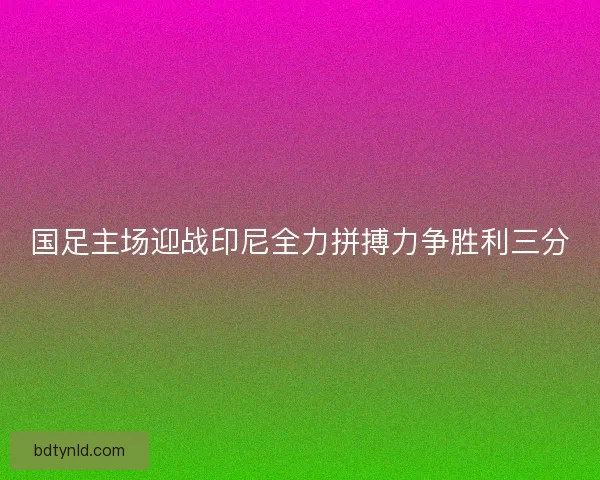 国足主场迎战印尼全力拼搏力争胜利三分